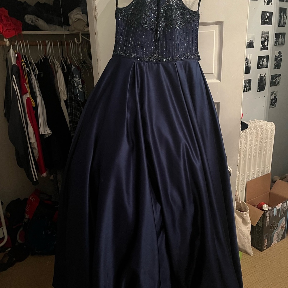 Size 14 Elegant Navy Blue Gown, perfect condition